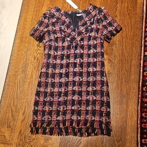 NWT Trina Turk Tweed Fringe Dress Size 2